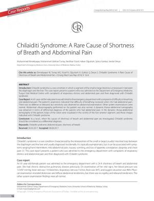 Chilaiditi Syndrome: a Rare Cause of Shortness of Breath and Abdominal Pain