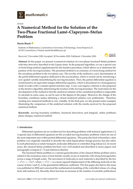 A Numerical Method for the Solution of the Two-Phase Fractional Lamé–Clapeyron–Stefan Problem