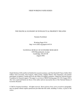 The Political Economy of Intellectual Property Treaties