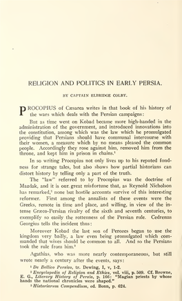 Religion and Politics in Early Persia