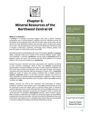 Chapter 5: Mineral Resources of the Northwest Central US
