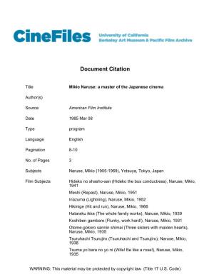 Cinefiles Document #31470