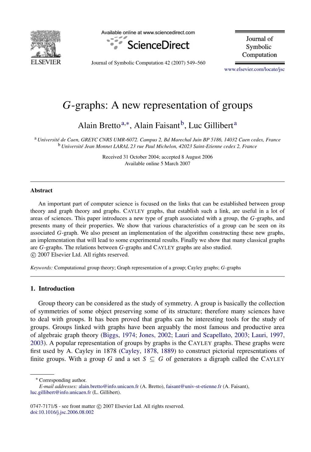 G-Graphs: a New Representation of Groups