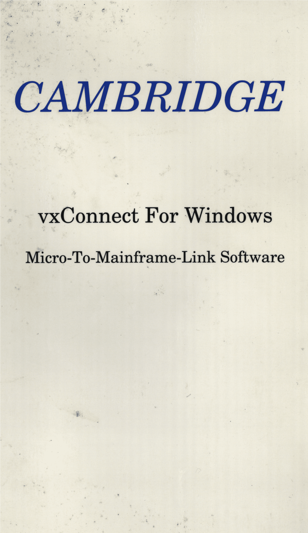 Vxconnect for Windows Manual CW72-02