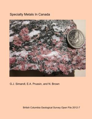 Specialty Metals in Canada