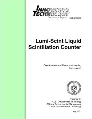 Lumi-Scint Liquid Scintillation Counter