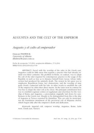 Augustus and the Cult of the Emperor = Augusto Y El Culto Al Emperador