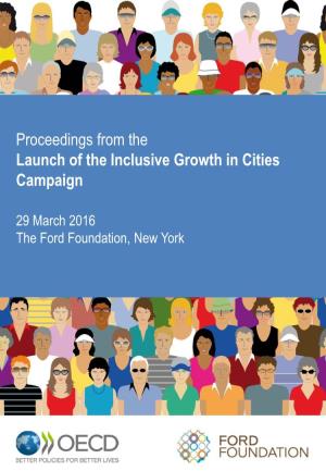Proceedings from the Launch of the Inclusive Growth in Cities Campaign