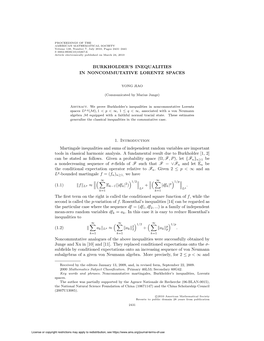 Burkholder's Inequalities in Noncommutative Lorentz