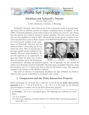 Ultrafilters and Tychonoff's Theorem