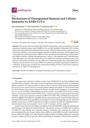 Mechanisms of Dysregulated Humoral and Cellular Immunity by SARS-Cov-2