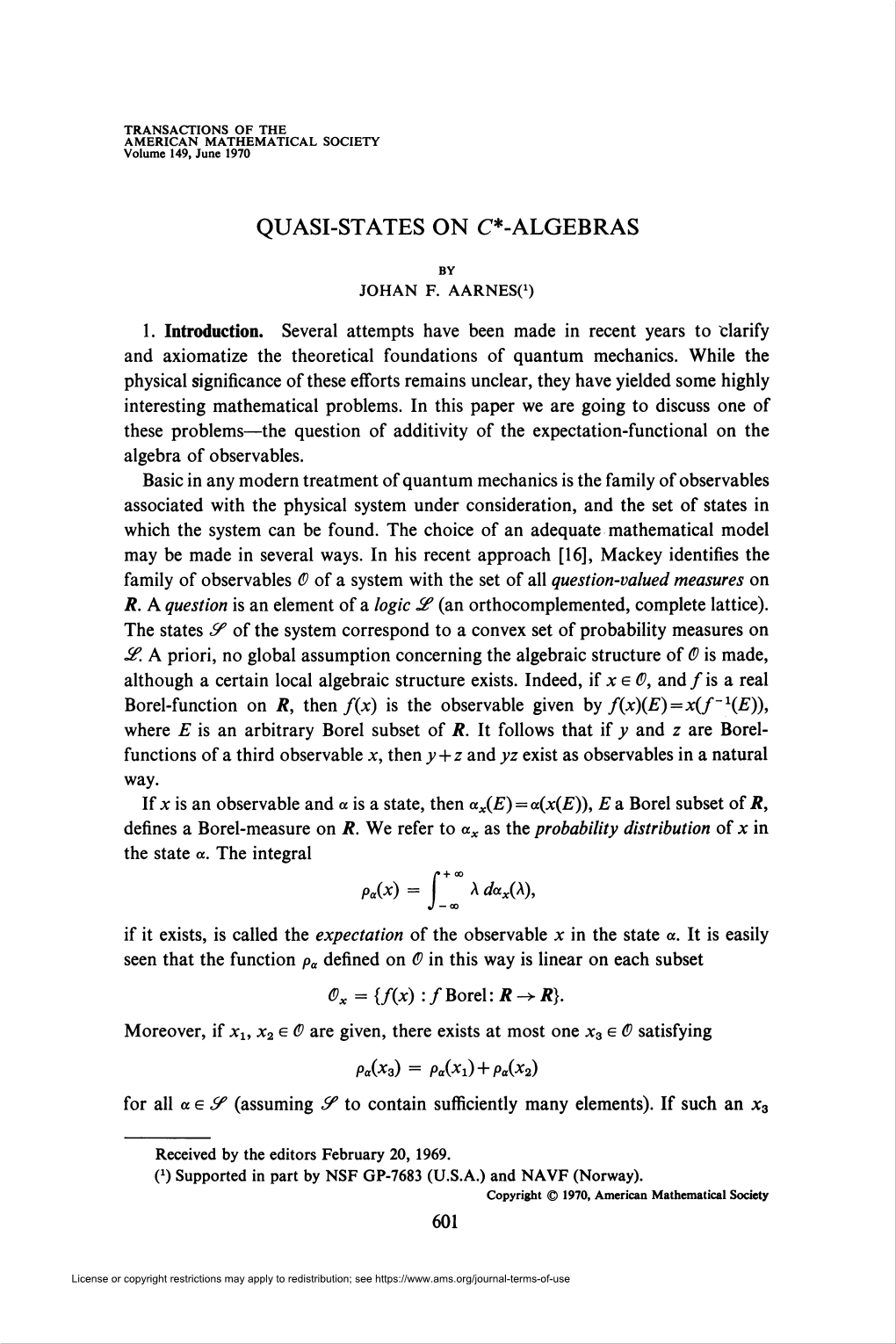 Quasi-States on C*-Algebras