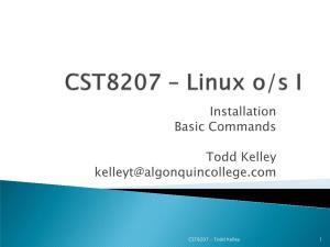 CST8207 – Linux O/S I