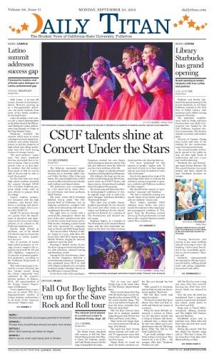 CSUF Talents Shine at Concert Under the Stars