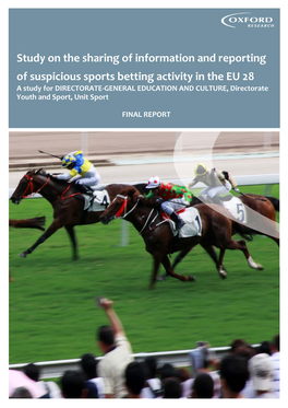 Study on the Sharing of Information and Reporting of Suspicious Sports