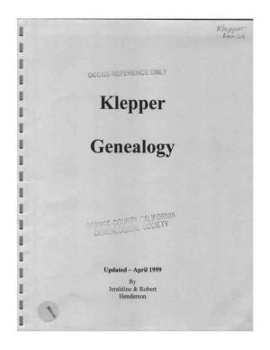 Klepper Genealogy