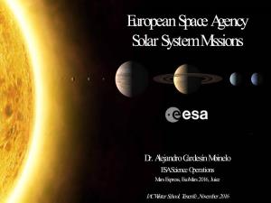 Overview of ESA Solar System Missions