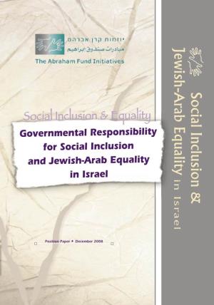 Governmental Responsibility for Social Inclusion and Jewish-Arab Equality