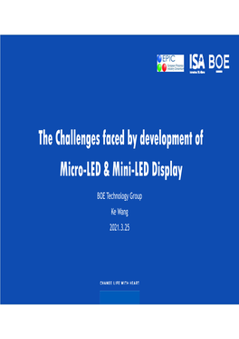 The Challenges Faced by Development of Micro-LED & Mini