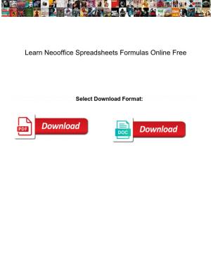 Learn Neooffice Spreadsheets Formulas Online Free