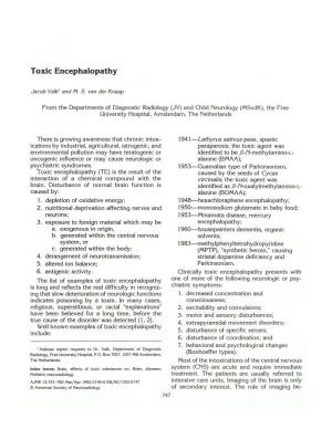 Toxic Encephalopathy