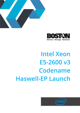 Intel Xeon E5-2600 V3 Codename Haswell-EP Launch