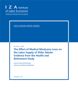 The Effect of Medical Marijuana Laws on the Labor Supply of Older Adults: Evidence from the Health and Retirement Study