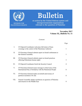 November 2017 Volume XL, Bulletin No. 11