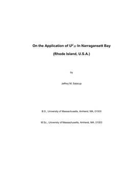 On the Application of U 37 in Narragansett Bay