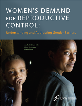 Women's Demand for Reproductive Control Understanding And