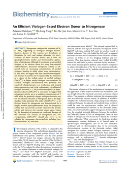 An Efficient Viologen-Based Electron Donor to Nitrogenase