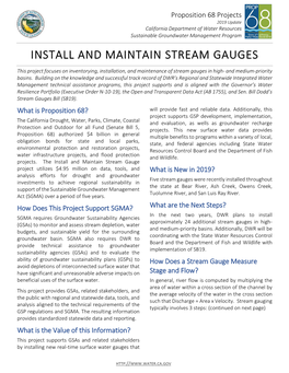 Install and Maintain Stream Gauges