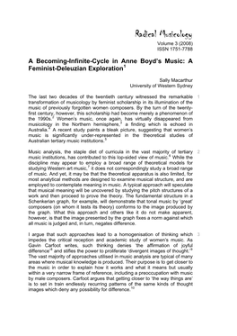 A Becoming-Infinite-Cycle in Anne Boyd's Music: a Feminist-Deleuzian