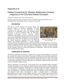 Connectivity for Western Rattlesnake in the Columbia Plateau