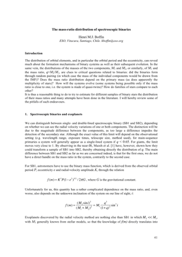 The Mass-Ratio Distribution of Spectroscopic Binaries Henri M.J
