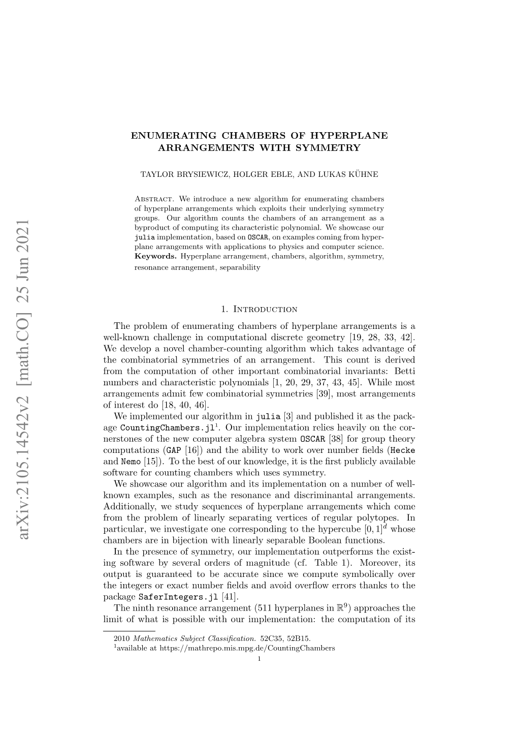 Enumerating Chambers of Hyperplane Arrangements with Symmetry