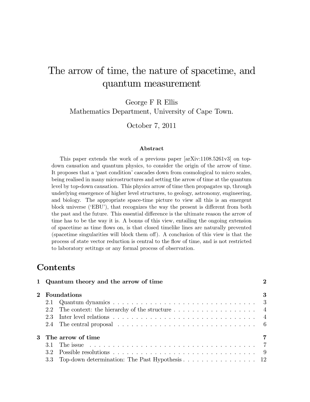 The Arrow of Time, the Nature of Spacetime, and Quantum Measurement