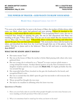 The Power of Prayer – God Wants to Blow Your Mind