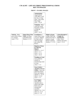 Life of Christ Processional Cross Images Explained
