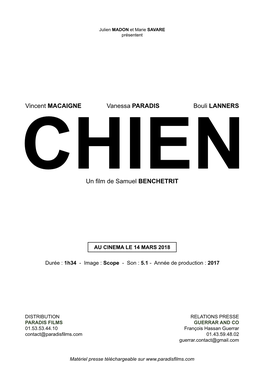 Chienun Film De Samuel BENCHETRIT