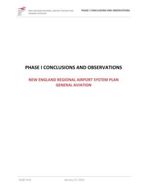Phase I Conclusions and Observations General Aviation
