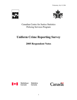 Uniform Crime Reporting Survey