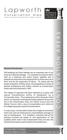 Lapworth WEB PDF Conservation Area Leaflet.Cdr