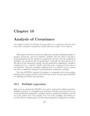 Chapter 10 Analysis of Covariance
