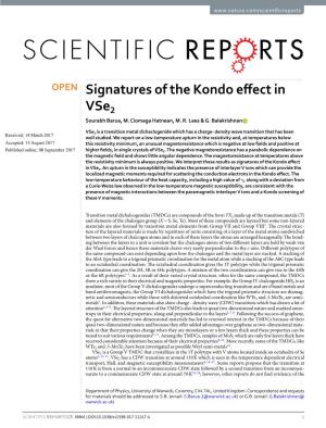 Signatures of the Kondo Effect in Vse2
