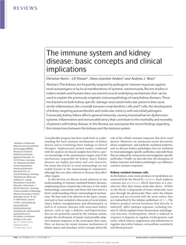 The Immune System and Kidney Disease: Basic Concepts and Clinical Implications