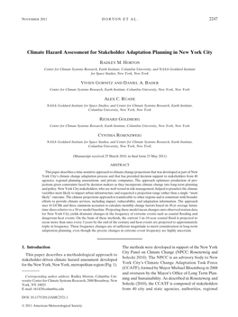 Climate Hazard Assessment for Stakeholder Adaptation Planning in New York City