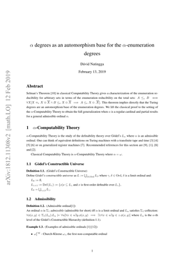 {\Alpha} Degrees As an Automorphism Base for the {\Alpha}-Enumeration