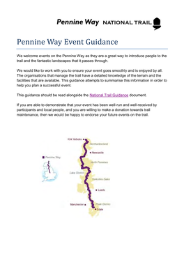 Pennine Way Event Guidance