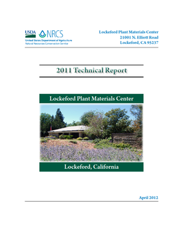 2011 Technical Report Lockeford Plant Materials Center